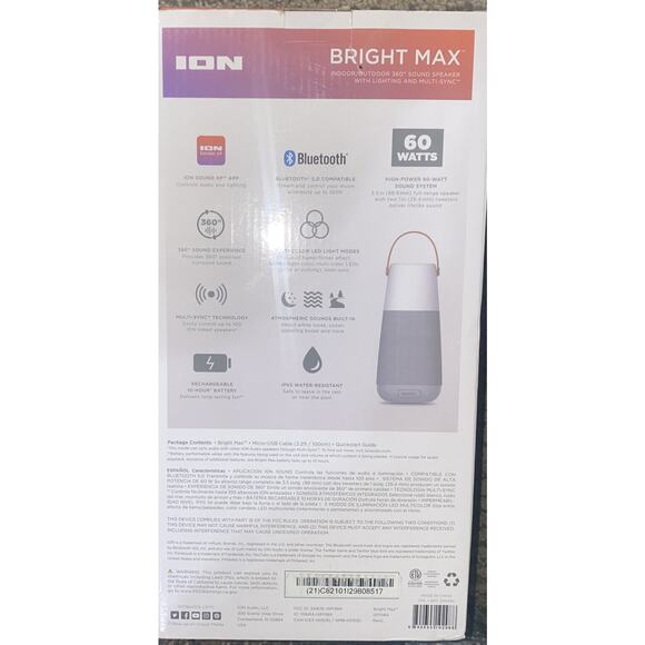 ION, Audio Bright-Max Indoor/Outdoor Portable 360° Bluetooth Speaker - Picture 4 of 9